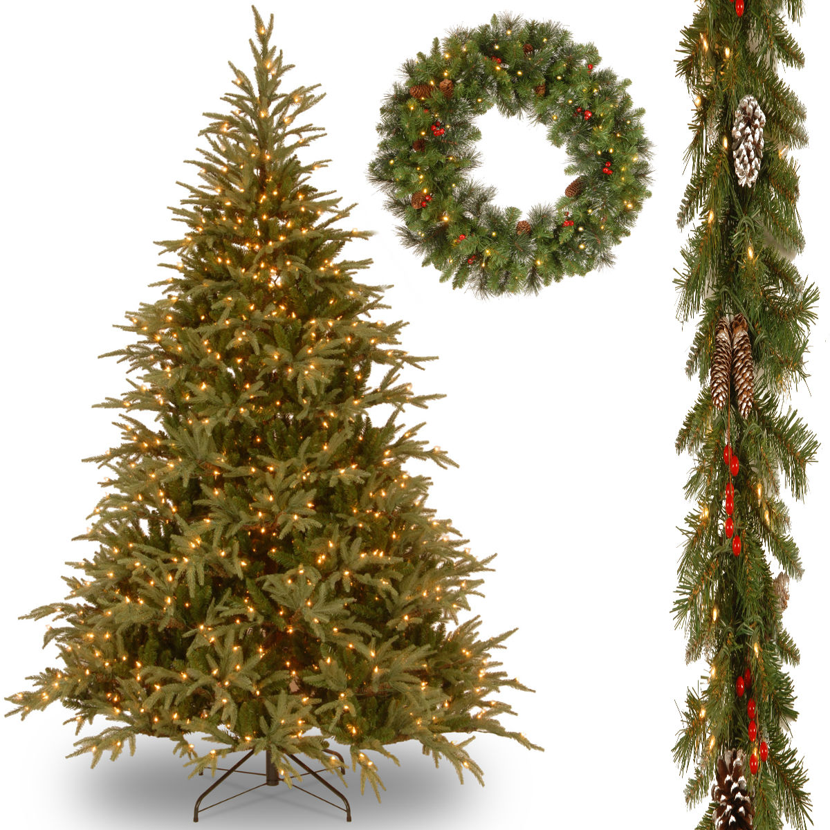 7 1/2' "FeelReal" Frasier Grande Hinged Tree with 9' x 10" Frosted