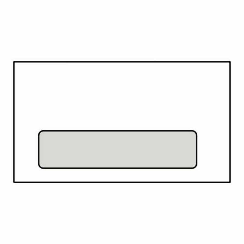 #7-1/2 Poly Window Envelopes, 3-15/16" x 7-1/2", 24#, Lookins, White, Diagonal Seam (Box of 500)