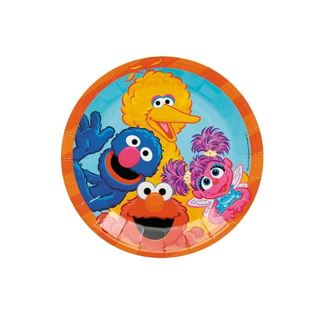 7 1/2" Sesame Street Round Disposable Paper Dessert Plates - 8 count