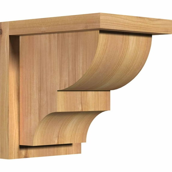 7 1/2"W x 10"D x 10"H Ridgewood Smooth Corbel w/Backplate, Western Red Cedar