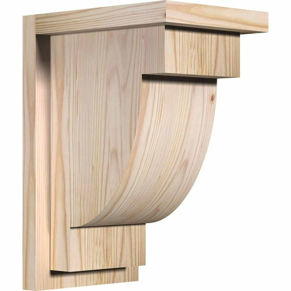 7 1/2"W x 10"D x 14"H Alpine Smooth Corbel w/Backplate, Douglas Fir