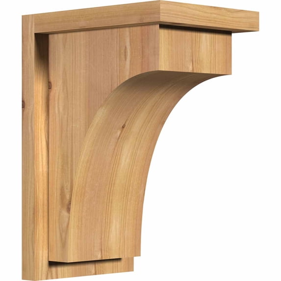 7 1/2"W x 10"D x 14"H Huntington Smooth Corbel w/Backplate, Western Red Cedar