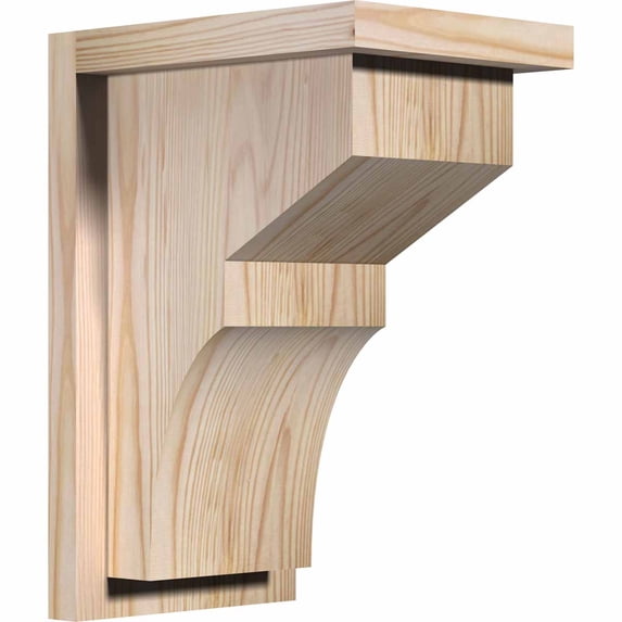 7 1/2"W x 10"D x 14"H Monterey Smooth Corbel w/Backplate, Douglas Fir