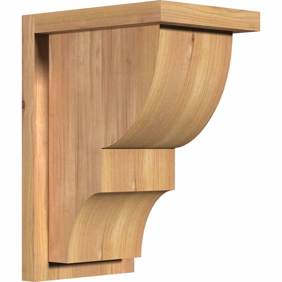 7 1/2"W x 10"D x 14"H Ridgewood Smooth Corbel w/Backplate, Western Red Cedar