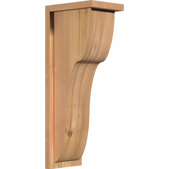 7 1/2"W x 10"D x 26"H Carmel Smooth Corbel w/Backplate, Western Red Cedar