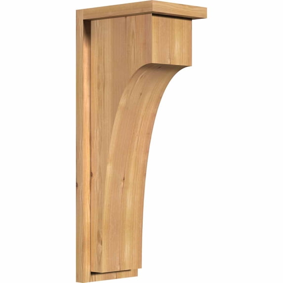 7 1/2"W x 10"D x 26"H Huntington Smooth Corbel w/Backplate, Western Red Cedar