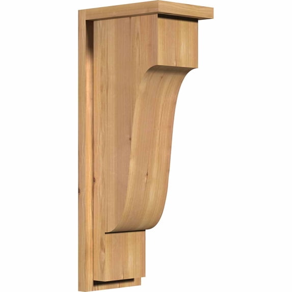 7 1/2"W x 10"D x 26"H Newport Smooth Corbel w/Backplate, Western Red Cedar