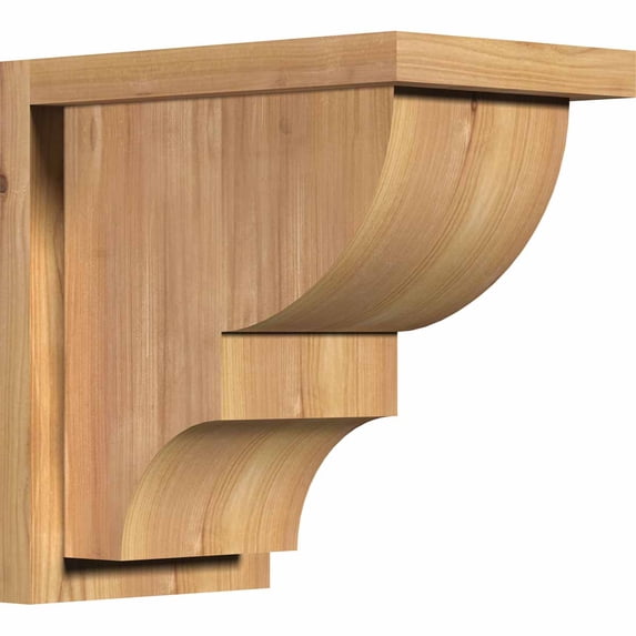 7 1/2"W x 12"D x 12"H Ridgewood Smooth Corbel w/Backplate, Western Red Cedar