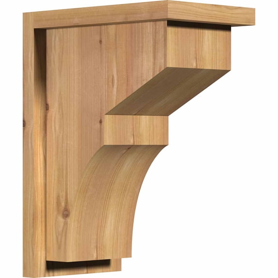 7 1/2"W x 12"D x 16"H Monterey Smooth Corbel w/Backplate, Western Red Cedar