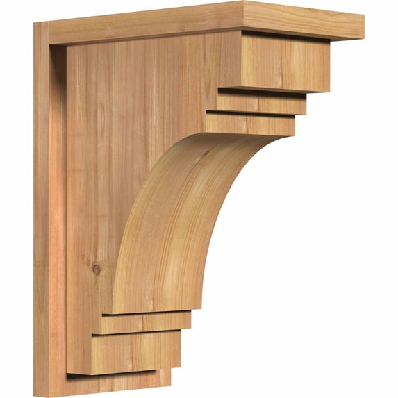 7 1/2"W x 12"D x 16"H Pescadero Smooth Corbel w/Backplate, Western Red Cedar