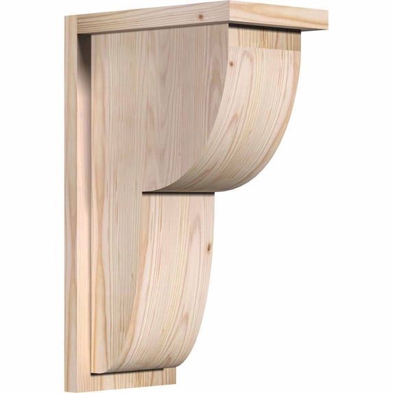 7 1/2"W x 12"D x 20"H Crestline Smooth Corbel w/Backplate, Douglas Fir