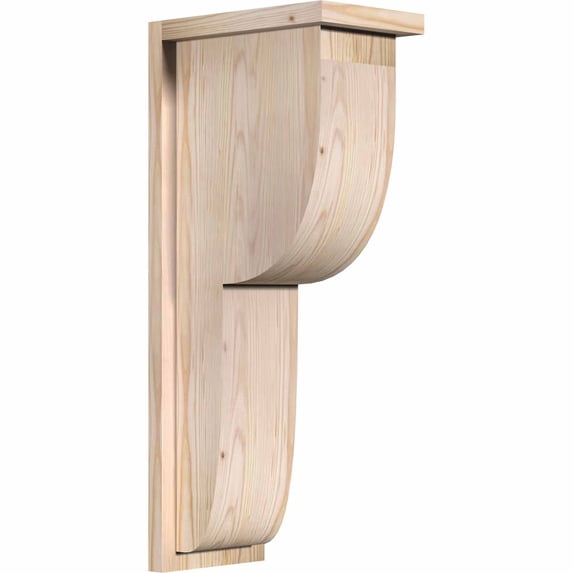 7 1/2"W x 12"D x 28"H Crestline Smooth Corbel w/Backplate, Douglas Fir