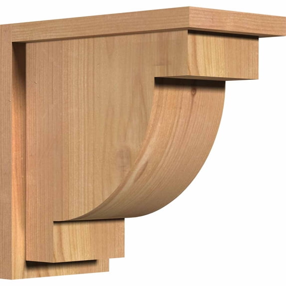 7 1/2"W x 14"D x 14"H Alpine Smooth Corbel w/Backplate, Western Red Cedar