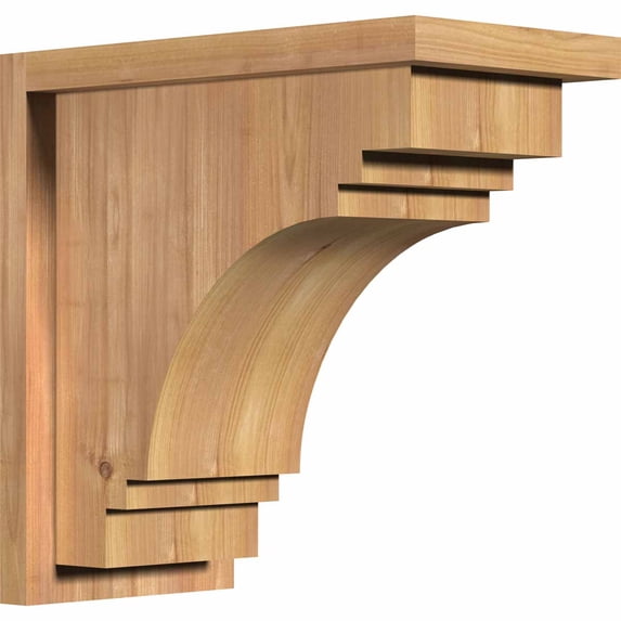 7 1/2"W x 14"D x 14"H Pescadero Smooth Corbel w/Backplate, Western Red Cedar