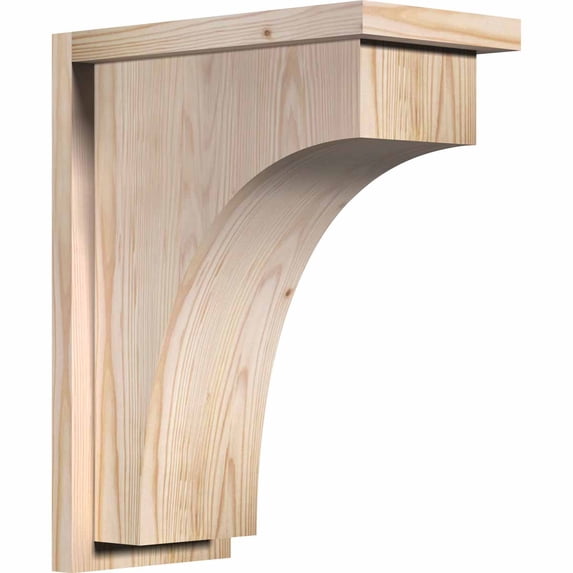 7 1/2"W x 14"D x 18"H Huntington Smooth Corbel w/Backplate, Douglas Fir