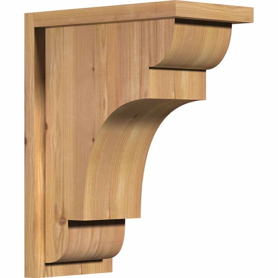 7 1/2"W x 14"D x 18"H New Brighton Smooth Corbel w/Backplate, Western Red Cedar