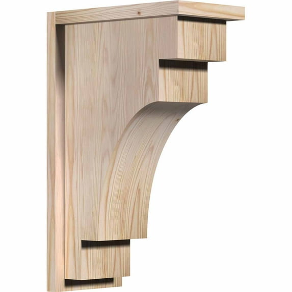 7 1/2"W x 14"D x 22"H Mediterranean Smooth Corbel w/Backplate, Douglas Fir