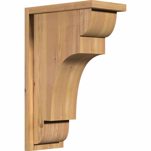 7 1/2"W x 14"D x 22"H New Brighton Smooth Corbel w/Backplate, Western Red Cedar