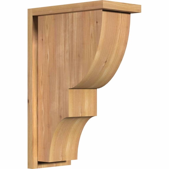 7 1/2"W x 14"D x 22"H Ridgewood Smooth Corbel w/Backplate, Western Red Cedar
