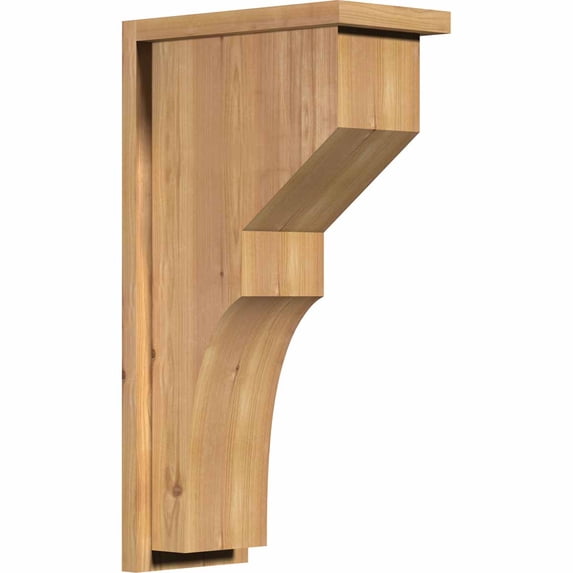 7 1/2"W x 14"D x 26"H Monterey Smooth Corbel w/Backplate, Western Red Cedar