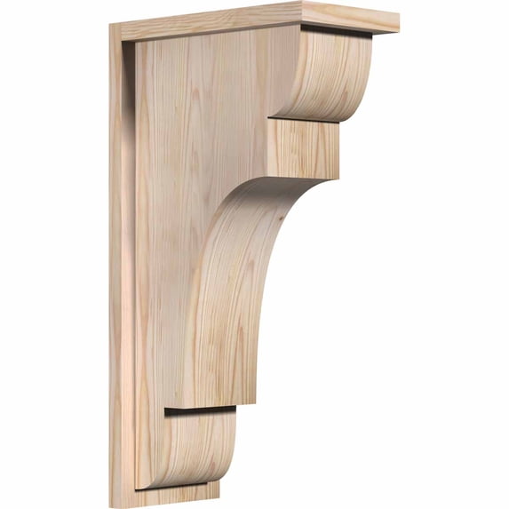 7 1/2"W x 14"D x 26"H New Brighton Smooth Corbel w/Backplate, Douglas Fir