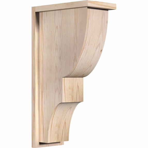 7 1/2"W x 14"D x 26"H Ridgewood Smooth Corbel w/Backplate, Douglas Fir