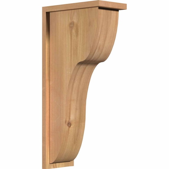 7 1/2"W x 14"D x 30"H Carmel Smooth Corbel w/Backplate, Western Red Cedar