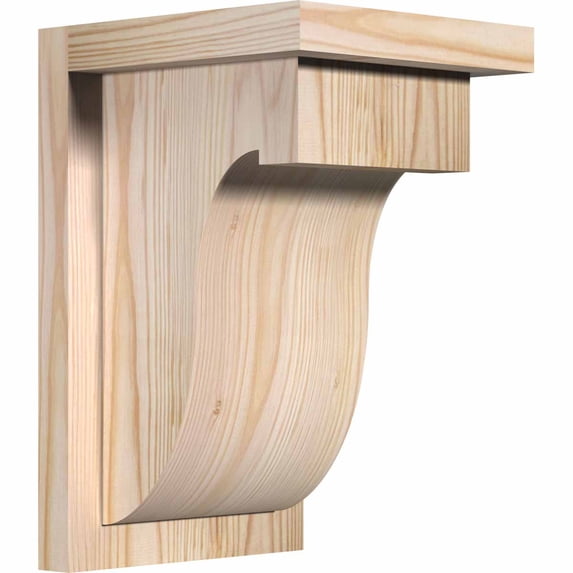 7 1/2"W x 8"D x 12"H Del Monte Smooth Corbel w/Backplate, Douglas Fir