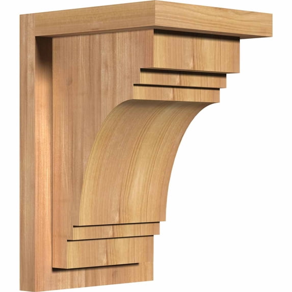 7 1/2"W x 8"D x 12"H Pescadero Smooth Corbel w/Backplate, Western Red Cedar