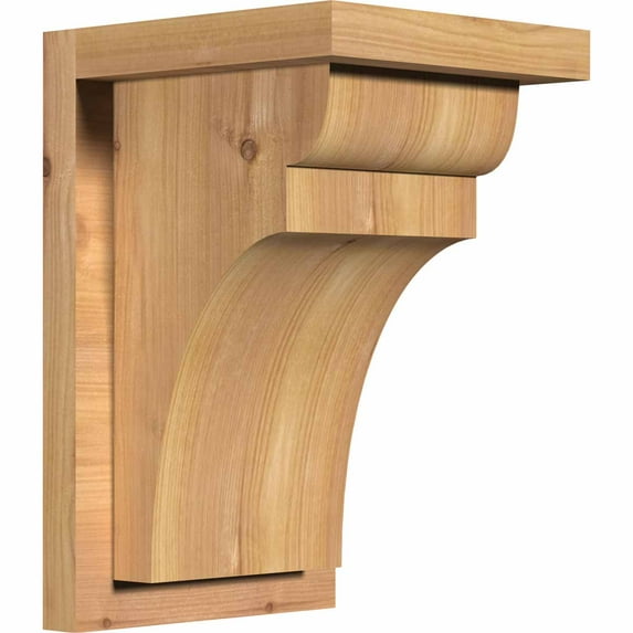 7 1/2"W x 8"D x 12"H Yorktown Smooth Corbel w/Backplate, Western Red Cedar