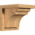 thumbnail image 1 of 7 1/2"W x 8"D x 8"H Yorktown Smooth Corbel w/Backplate, Western Red Cedar, 1 of 9