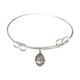 thumbnail image 1 of 7 1/2 inch Round Double Loop Bangle Bracelet w/ Our Lady of Good Counsel in Sterling Silver, 1 of 3