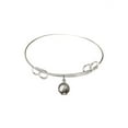 thumbnail image 1 of 7 1/2 inch Round Double Loop Bangle Bracelet w/ Shell in Sterling Silver, 1 of 3