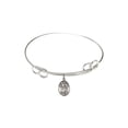 thumbnail image 1 of 7 1/2 inch Round Double Loop Bangle Bracelet w/ St. Catherine of Siena in Sterling Silver, 1 of 3