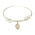 thumbnail image 1 of 7 1/2 inch Round Double Loop Bangle Bracelet w/ St. Louis Marie de Montfort in Gold-Filled, 1 of 3