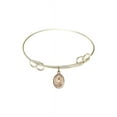 thumbnail image 1 of 7 1/2 inch Round Double Loop Bangle Bracelet w/ St. Lucy in Gold-Filled, 1 of 3