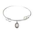 thumbnail image 1 of 7 1/2 inch Round Double Loop Bangle Bracelet w/ St. Marie Magdalen Postel in Sterling Silver, 1 of 3
