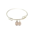thumbnail image 1 of 7 1/2 inch Round Double Loop Bangle Bracelet w/ St. Sebastian/Football in Gold-Filled, 1 of 3
