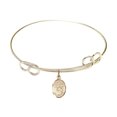 thumbnail image 1 of 7 1/2 inch Round Double Loop Bangle Bracelet w/ St. Sebastian in Gold-Filled, 1 of 3
