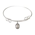 thumbnail image 1 of 7 1/2 inch Round Double Loop Bangle Bracelet w/ St. Zoe of Rome in Sterling Silver, 1 of 3