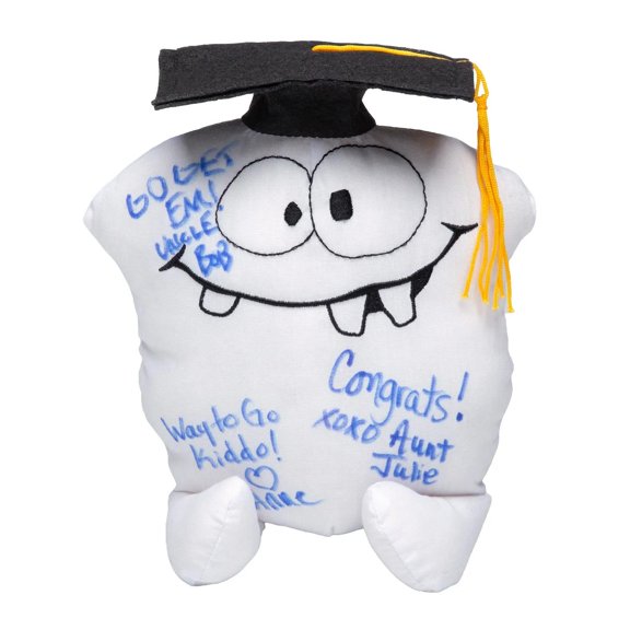 7 1/2" x 10 1/2" Graduation Autograph Stuffed Monster in Mortarboard Cap
