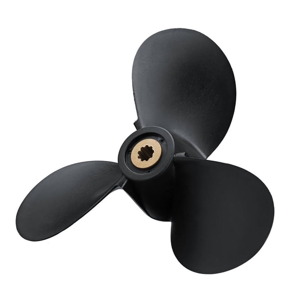 7 1/2x8-BA Marine Outboard Propeller for 4HP-6HP Black Boat Propellers 3 Blades 9 Spline Tooth