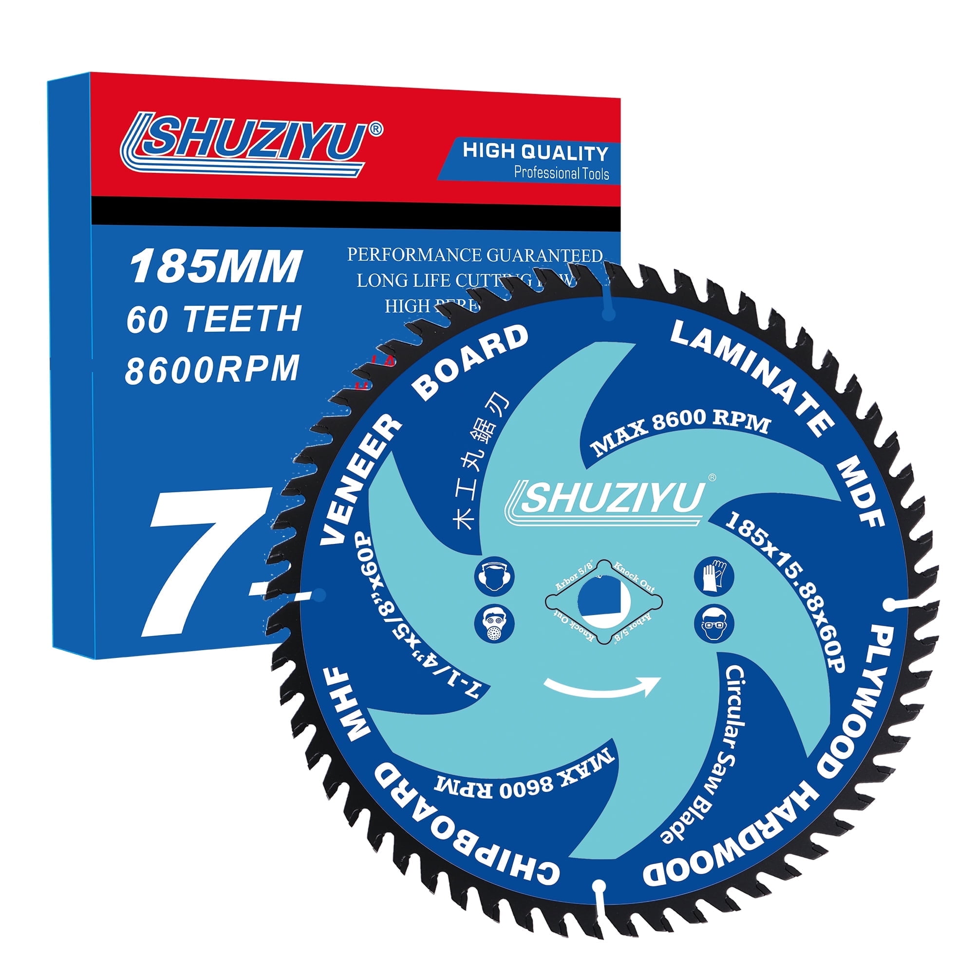 7-1/4”(185MM)-60T, Arbor 5/8