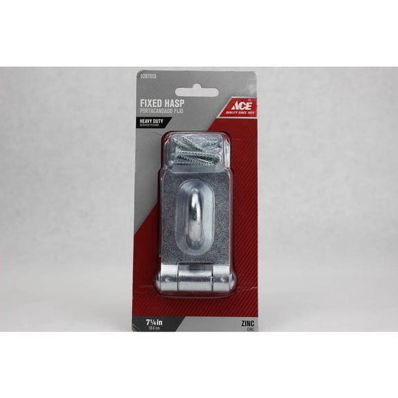 7-1/4 Zinc Plated Heavy Duty Fixed Hasp Ace Hasps 5287313 Zinc Steel