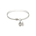 thumbnail image 1 of 7 1/4 inch Oval Eye Hook Bangle Bracelet w/ Our Lady of Guadalupe in Sterling Silver, 1 of 3