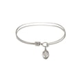 thumbnail image 1 of 7 1/4 inch Oval Eye Hook Bangle Bracelet w/ St. Alexander Sauli in Sterling Silver, 1 of 3