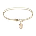 thumbnail image 1 of 7 1/4 inch Oval Eye Hook Bangle Bracelet w/ St. Casimir of Poland in Gold-Filled, 1 of 3
