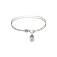 thumbnail image 1 of 7 1/4 inch Oval Eye Hook Bangle Bracelet w/ St. Edward the Confessor in Sterling Silver, 1 of 3