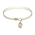 thumbnail image 1 of 7 1/4 inch Oval Eye Hook Bangle Bracelet w/ St. Rocco in Gold-Filled, 1 of 3