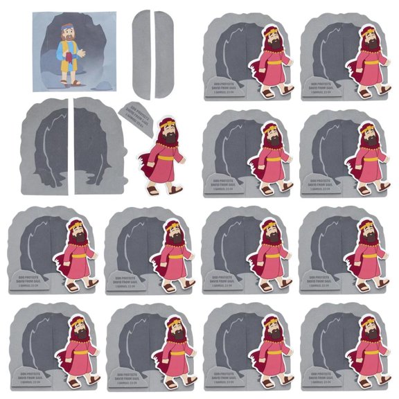 Fun Express 7 1/4" x 4 1/2" Religious David Hides from Saul Expanding Craft Kit - Makes 12